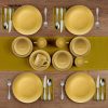 yellow stoneware dinnerware set