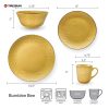 yellow stoneware dinnerware set