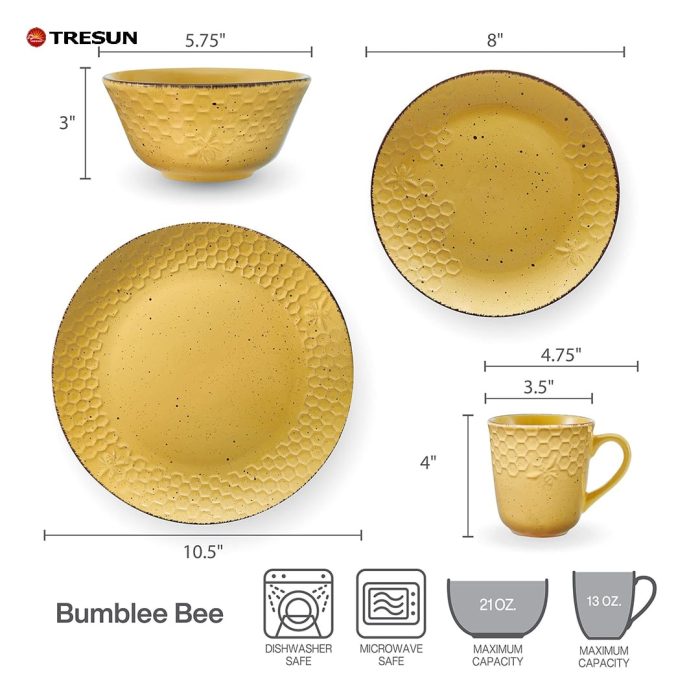 yellow stoneware dinnerware set