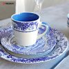 Blue Decal Stoneware Dinnerware Set -1