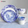 Blue Decal Stoneware Dinnerware Set -1