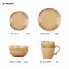 Earth Yellow Embossed Stoneware Dinnerware Set