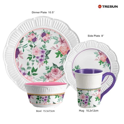 Flowers and plants Embossed dinnerware set