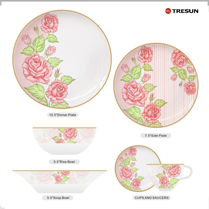 Flowers and plants dinnerware set