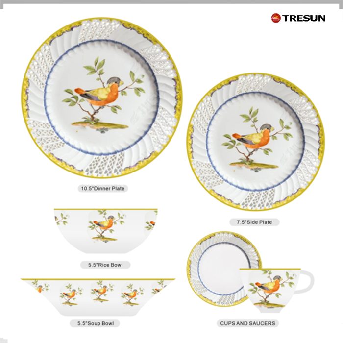 Flowers and plants dinnerware set