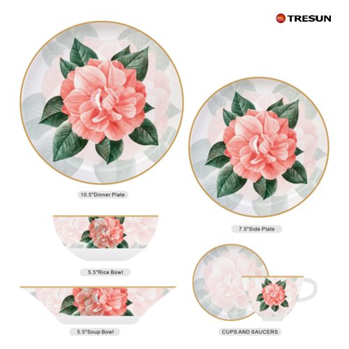 Flowers and plants dinnerware set