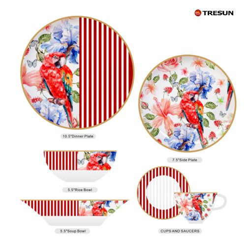 Flowers and plants dinnerware set
