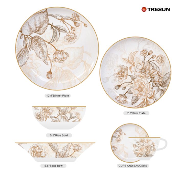 Flowers and plants dinnerware set-4