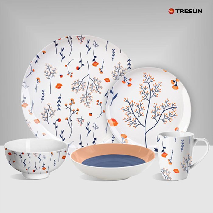 Flowers and plants dinnerware set
