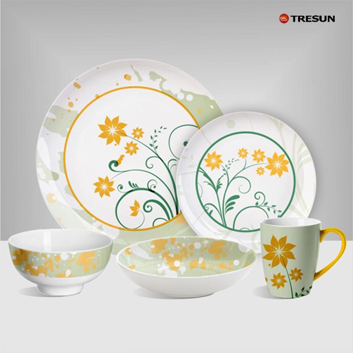 Flowers and plants dinnerware set