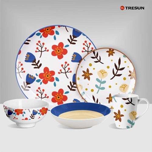 Flowers and plants dinnerware set