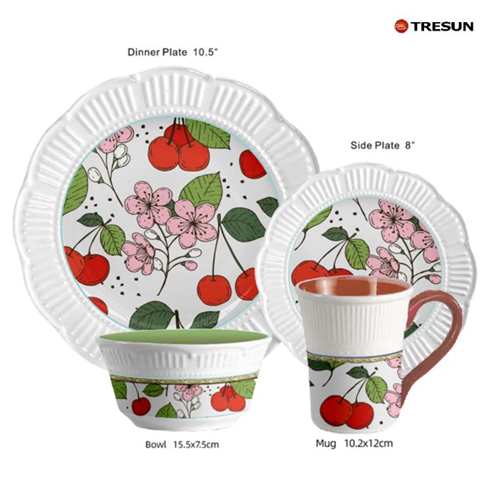 Flowers and plants Embossed dinnerware set