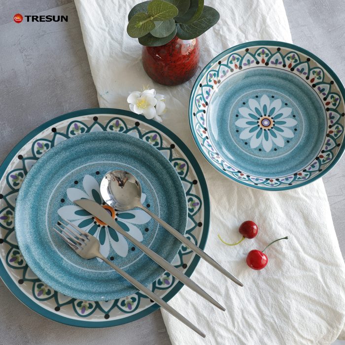 decal porcelain dinner plates set