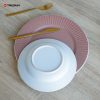Pink Embossed Stoneware Dinnerware Set