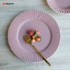 Pink Embossed Stoneware Dinnerware Set