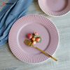 Pink Embossed Stoneware Dinnerware Set