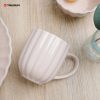 Pink and White Stoneware Embossed Dinnerware Set