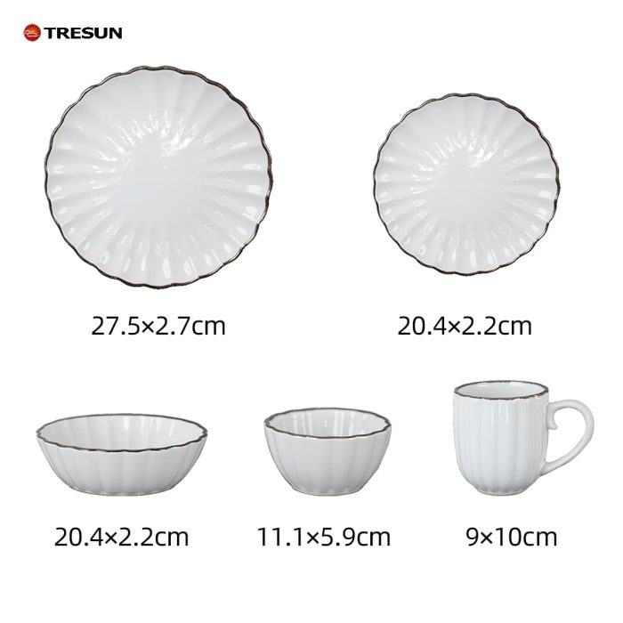 Stoneware Embossed Color Glazed Dinnerware Set