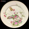 Polychrome Butterfly and Begonia Porcelain Plate
