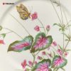 Polychrome Butterfly and Begonia Porcelain Plate