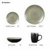 Grey-Green Stoneware Reactive Glaze Dinnerware Set