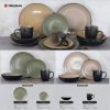 Grey-Green Stoneware Reactive Glaze Dinnerware Set
