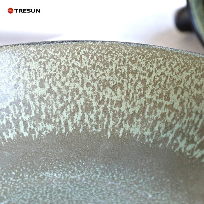 Grey-Green Stoneware Reactive Glaze Dinnerware Set