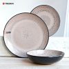 Taupe Stoneware Reactive Glaze Dinnerware Set