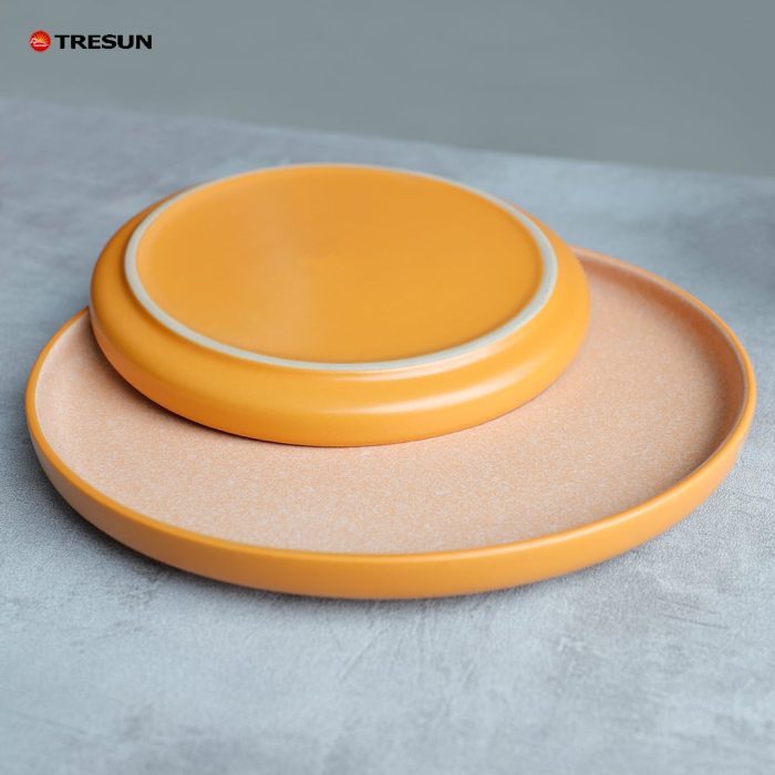 Two-color glaze stoneware reactive dinnerware set