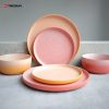 Two-color glaze stoneware reactive dinnerware set