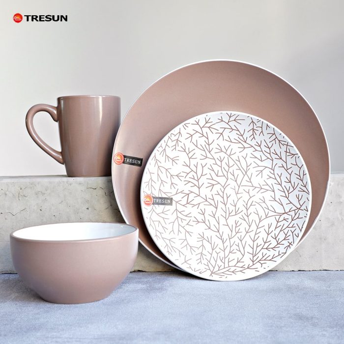 brown stoneware Tableware Twig motiv
