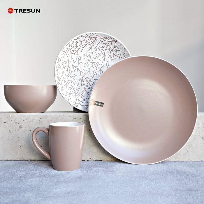 brown stoneware Tableware Twig motiv