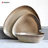 Irregular triangle stoneware plates and dishes