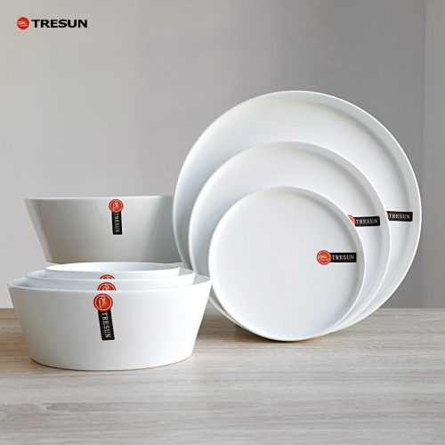 Straight Edge New Bone China Plates & Bowl