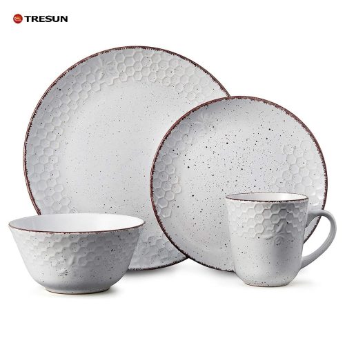 white stoneware dinerware set