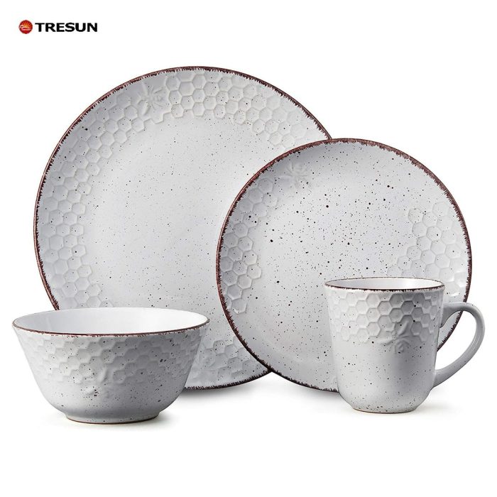 white stoneware dinerware set