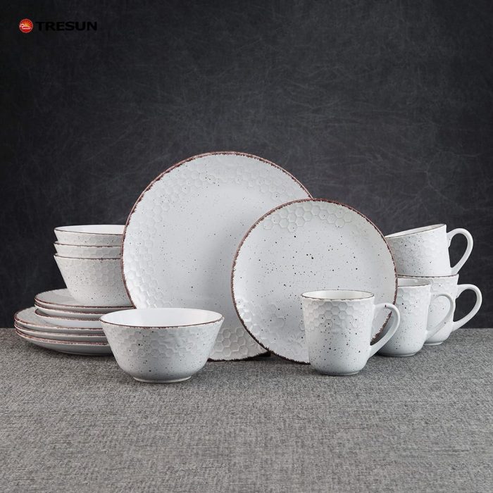 white stoneware dinerware set