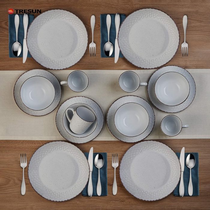 white stoneware dinerware set