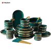 24-Piece Green Modern Porcelain Dish Set