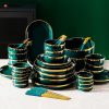 24-Piece Green Modern Porcelain Dish Set
